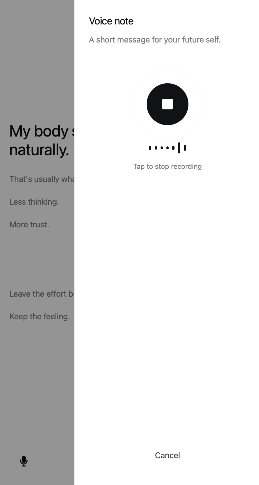 My Space - Private voice note for your future self